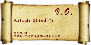 Valach Olivér névjegykártya
